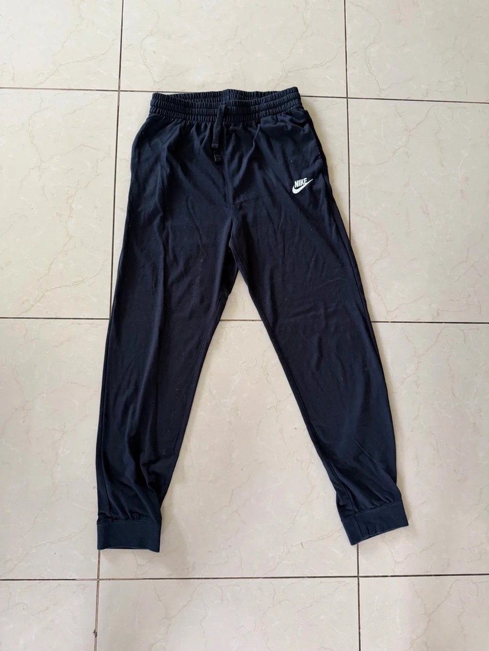 Nike Black Kids Jogger Pants with White Logo